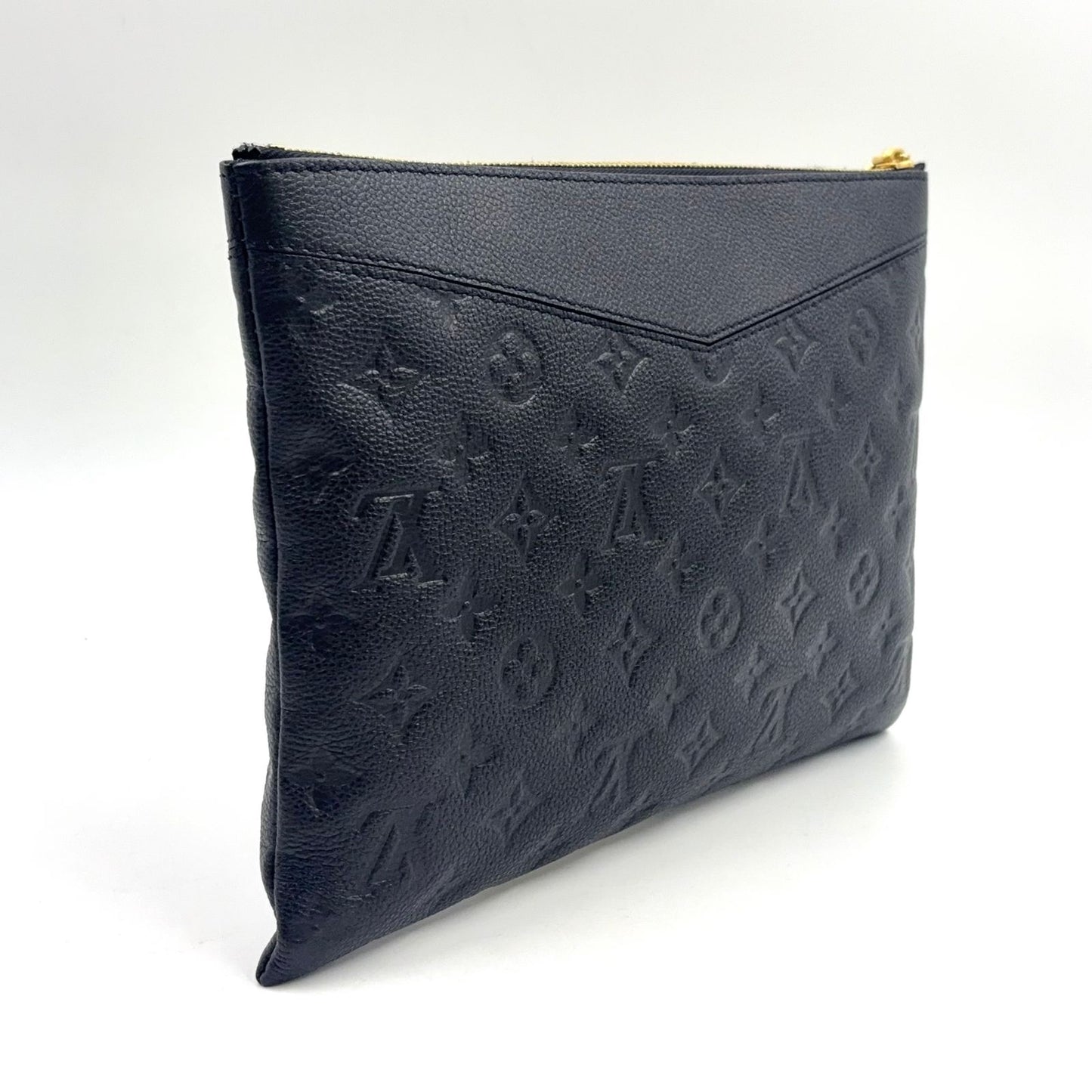 Louis Vuitton Monogram Empreinte Daily Pouch Leather Black Clutch Gold — view 2