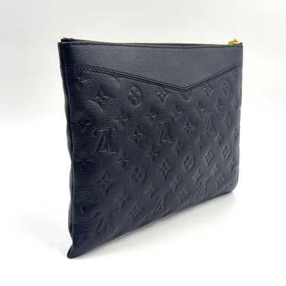 Louis Vuitton Monogram Empreinte Daily Pouch Leather Black Clutch Gold — view 2