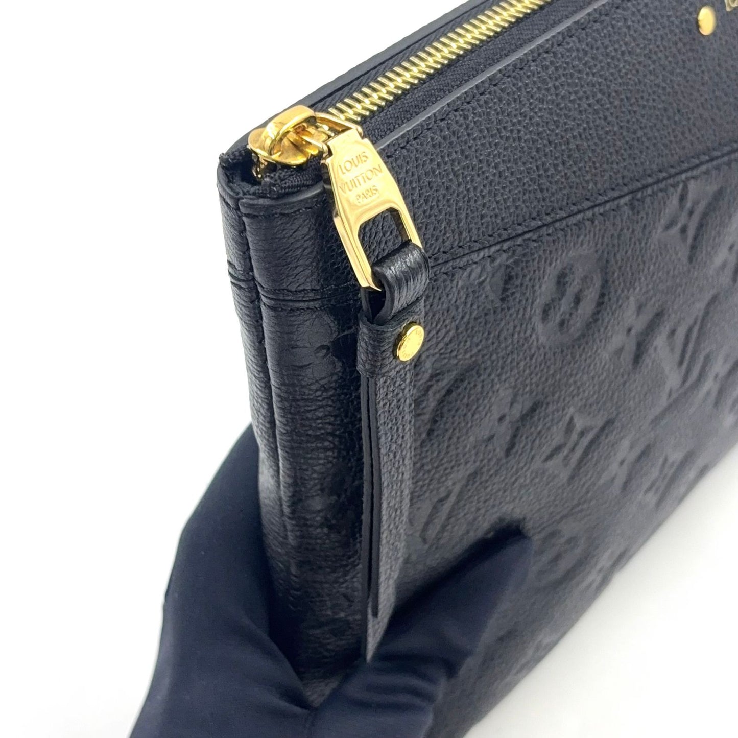 Louis Vuitton Monogram Empreinte Daily Pouch Leather Black Clutch Gold — view 8
