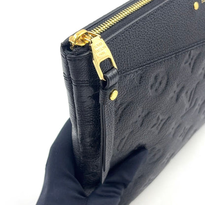 Louis Vuitton Monogram Empreinte Daily Pouch Leather Black Clutch Gold — view 8