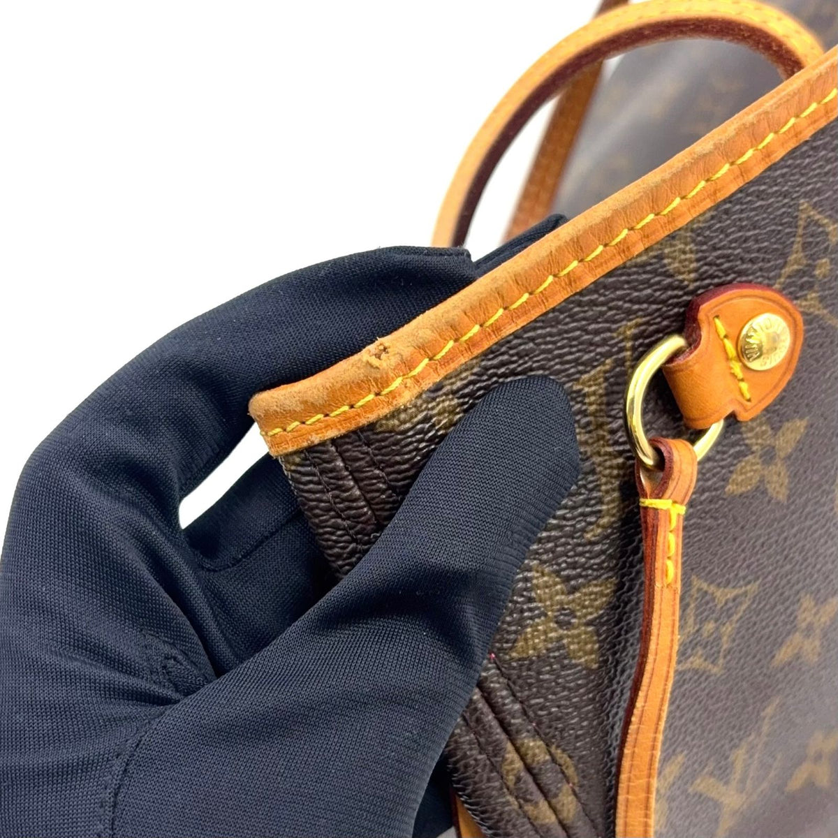 Louis Vuitton Neverfull PM Monogram Leather Brown Light Tote Gold — view 7