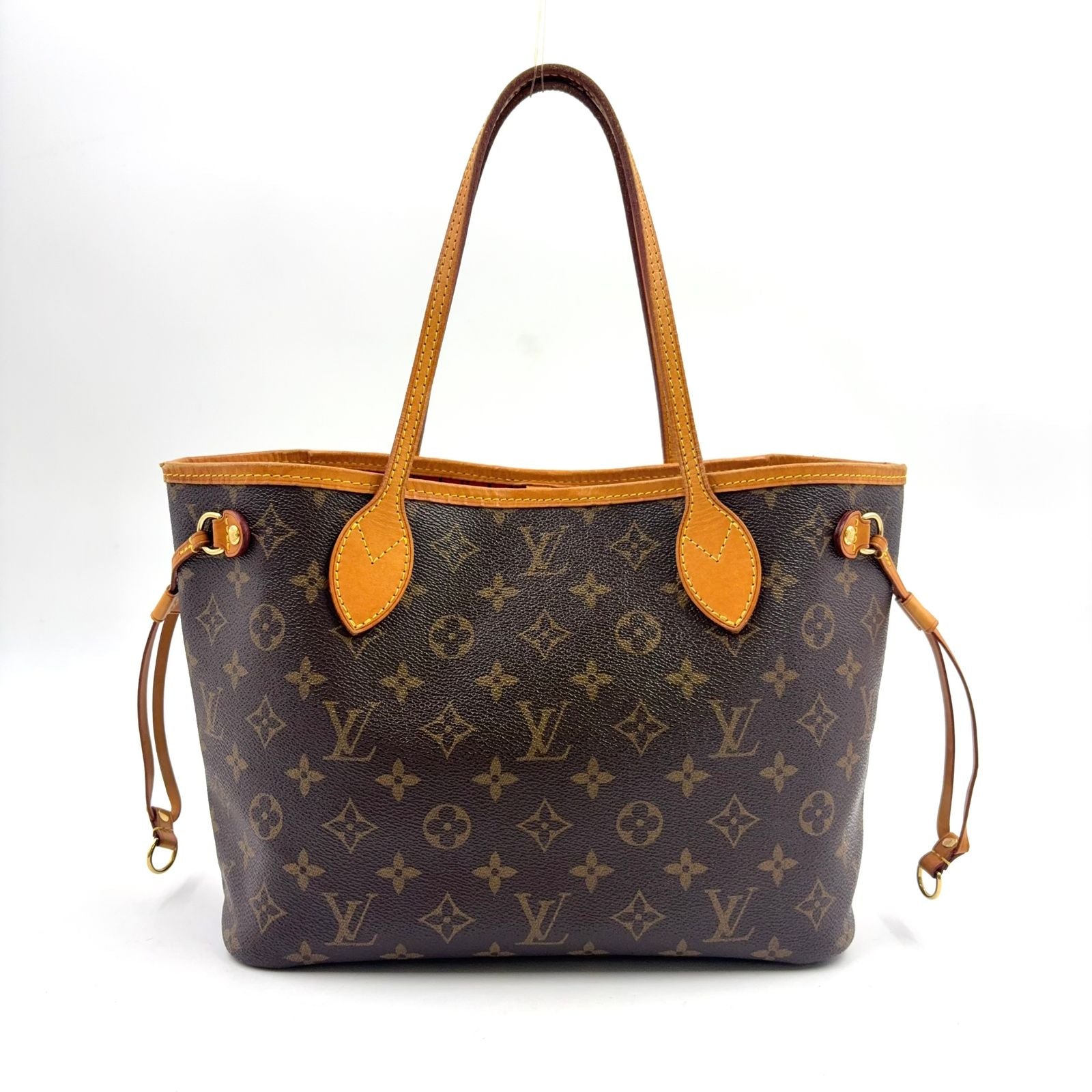 Louis Vuitton Neverfull PM Monogram Leather Brown Light Tote Gold