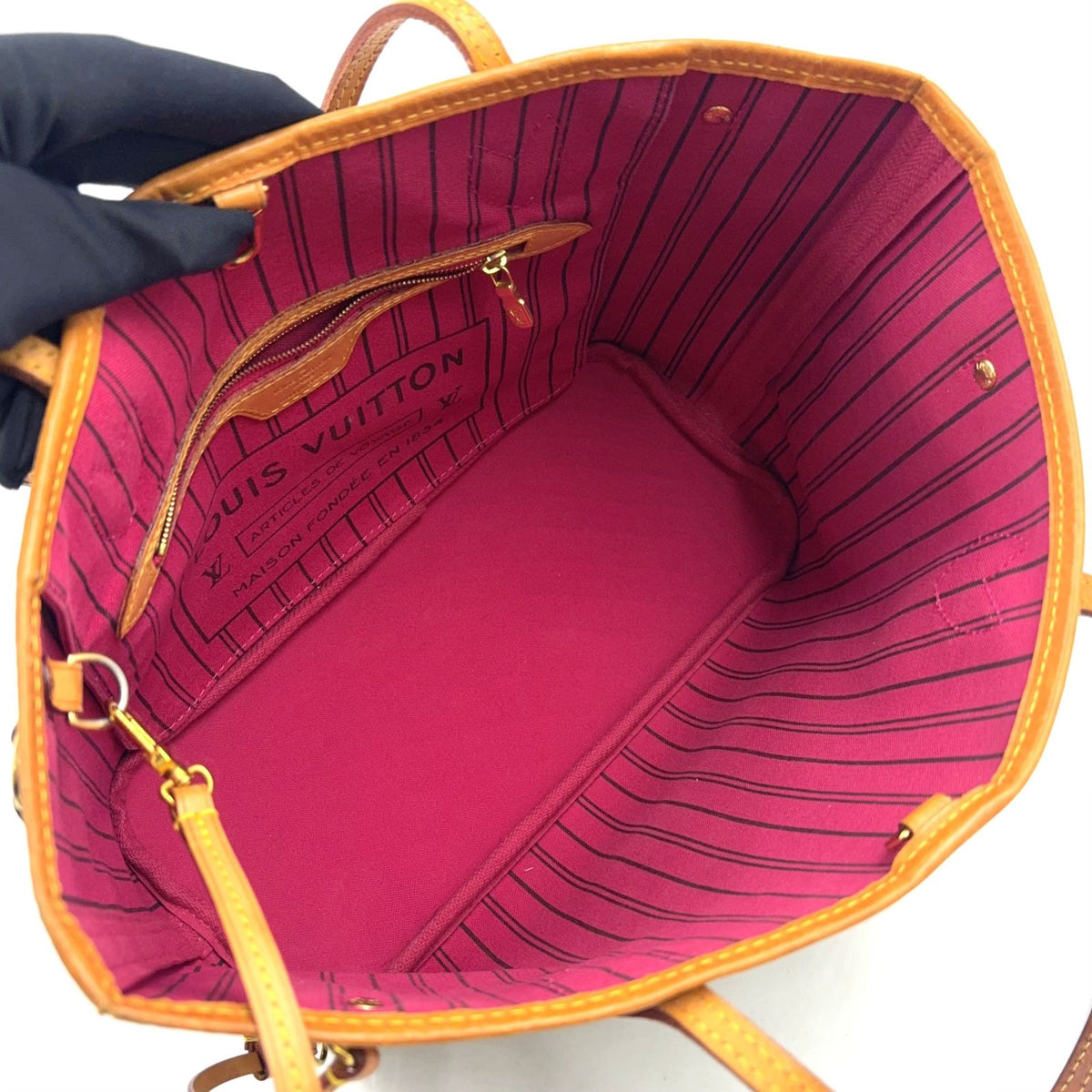 Louis Vuitton Neverfull PM Monogram Leather Brown Light Tote Gold — view 3