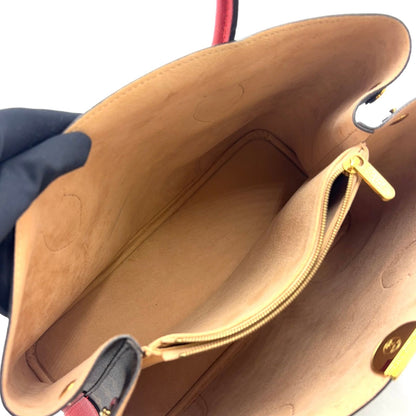 Louis Vuitton Flandrin Monogram 2-Way Cerise Leather Brown Red Tote Gold — view 4