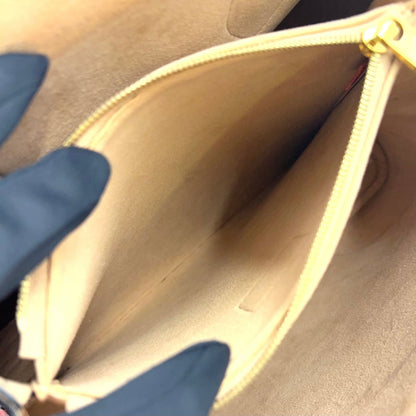 Louis Vuitton Flandrin Monogram 2-Way Cerise Leather Brown Red Tote Gold — view 6