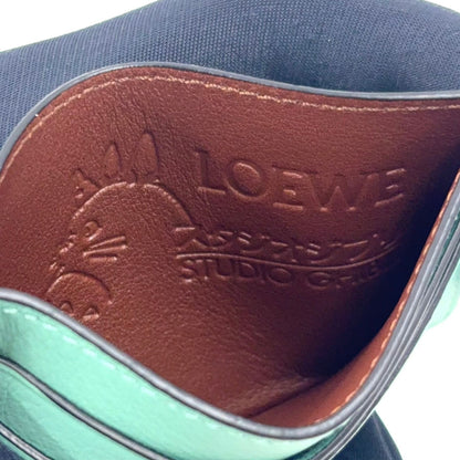 Loewe Suswatari Plain Leather Light Green Card Case — view 4