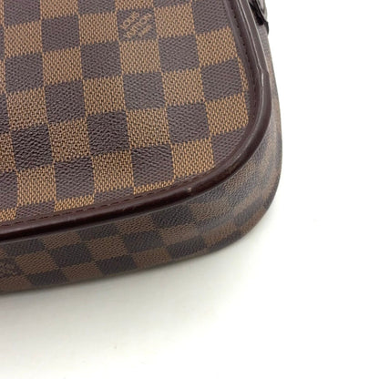 Louis Vuitton Solonge Damier Ebene Leather Brown Shoulder Bag Gold — view 7