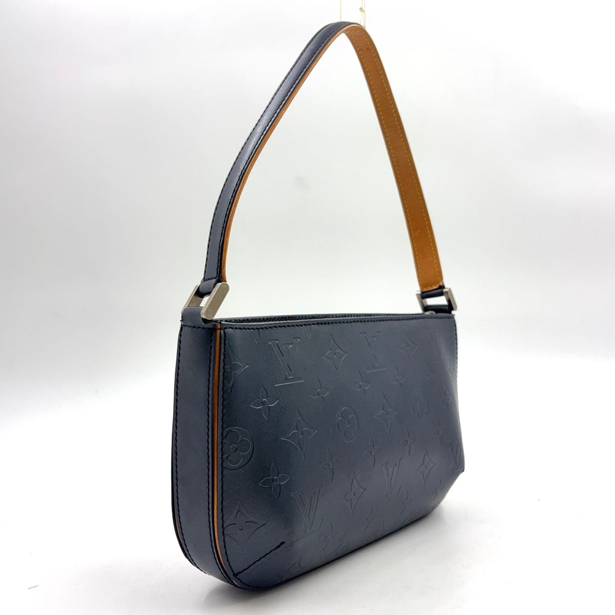 Louis Vuitton Fowler Monogram Matte Blue Leather Calfskin Navy Light Brown — view 2