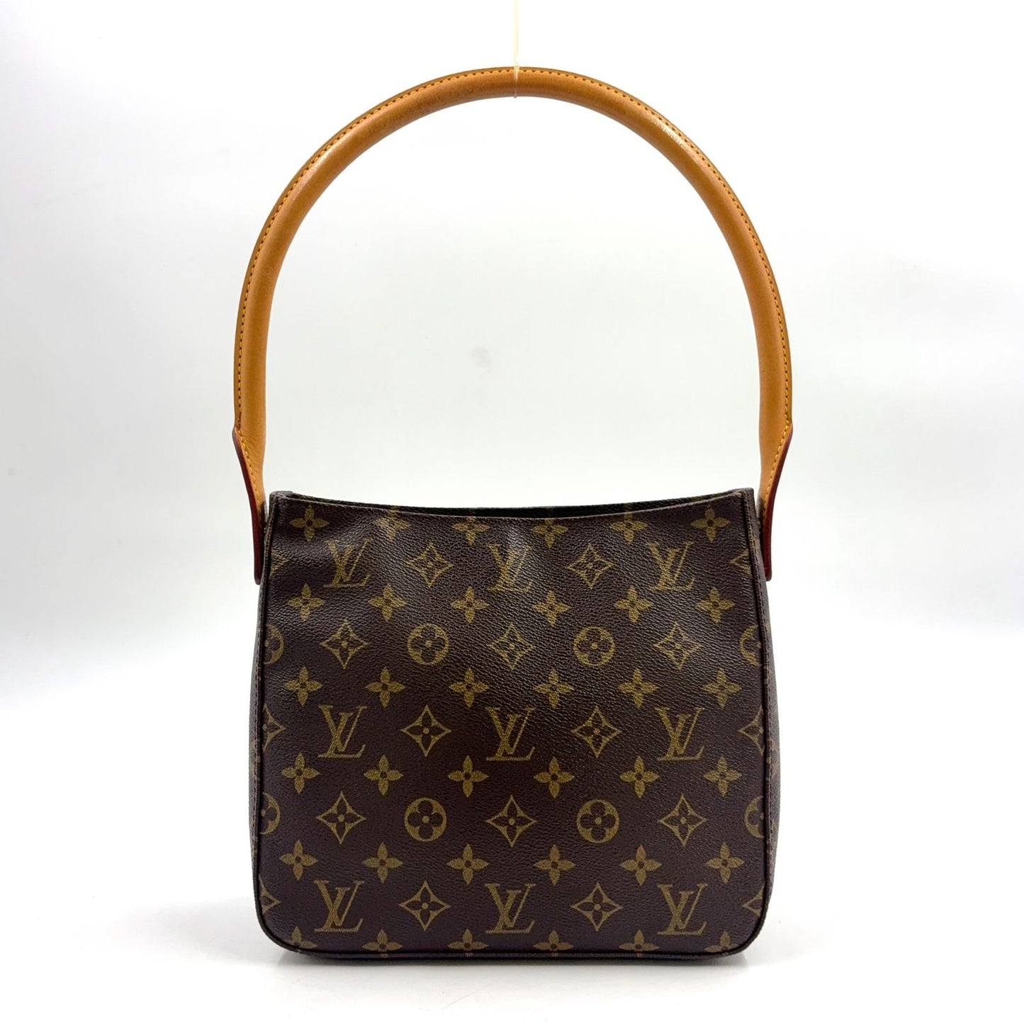 Louis Vuitton Looping MM Monogram Leather Brown Light Handbag Gold