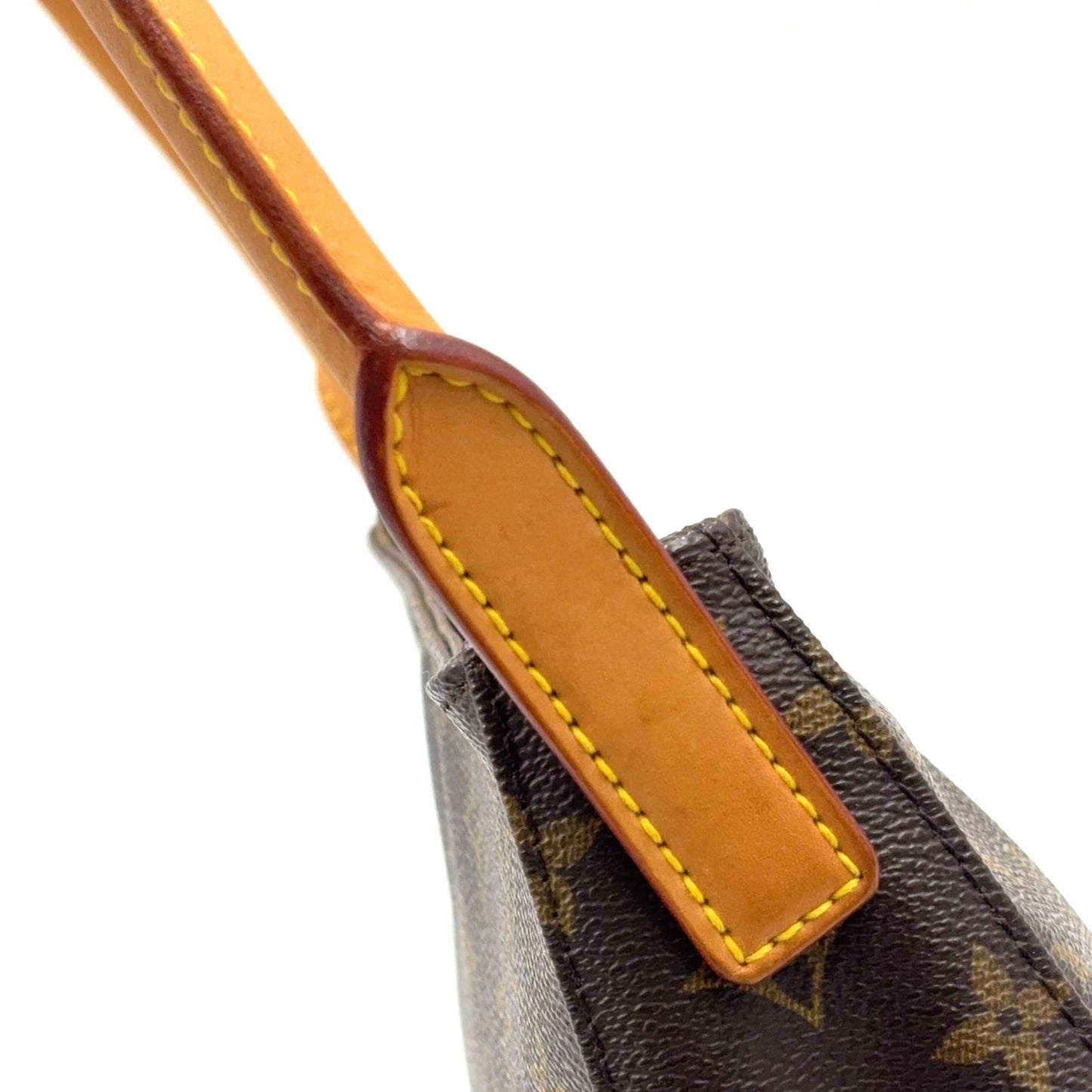 Louis Vuitton Looping MM Monogram Leather Brown Light Handbag Gold — view 5