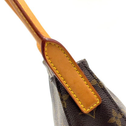 Louis Vuitton Looping MM Monogram Leather Brown Light Handbag Gold — view 5