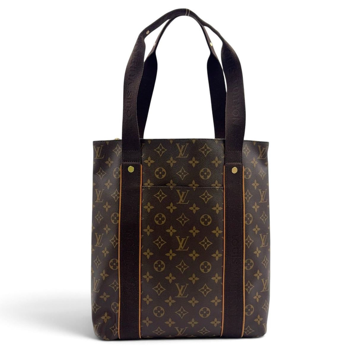 Louis Vuitton Cabas Beaubourg Monogram Leather Brown Tote Gold
