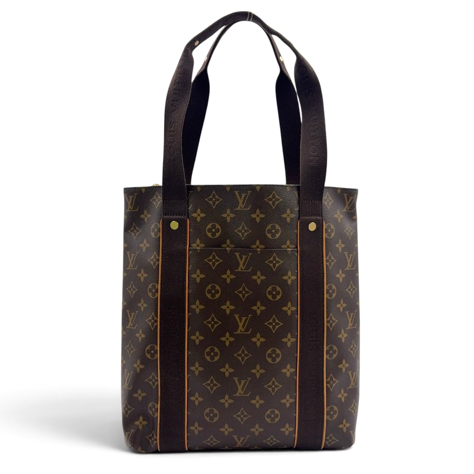 Louis Vuitton Cabas Beaubourg Monogram Leather Brown Tote Gold