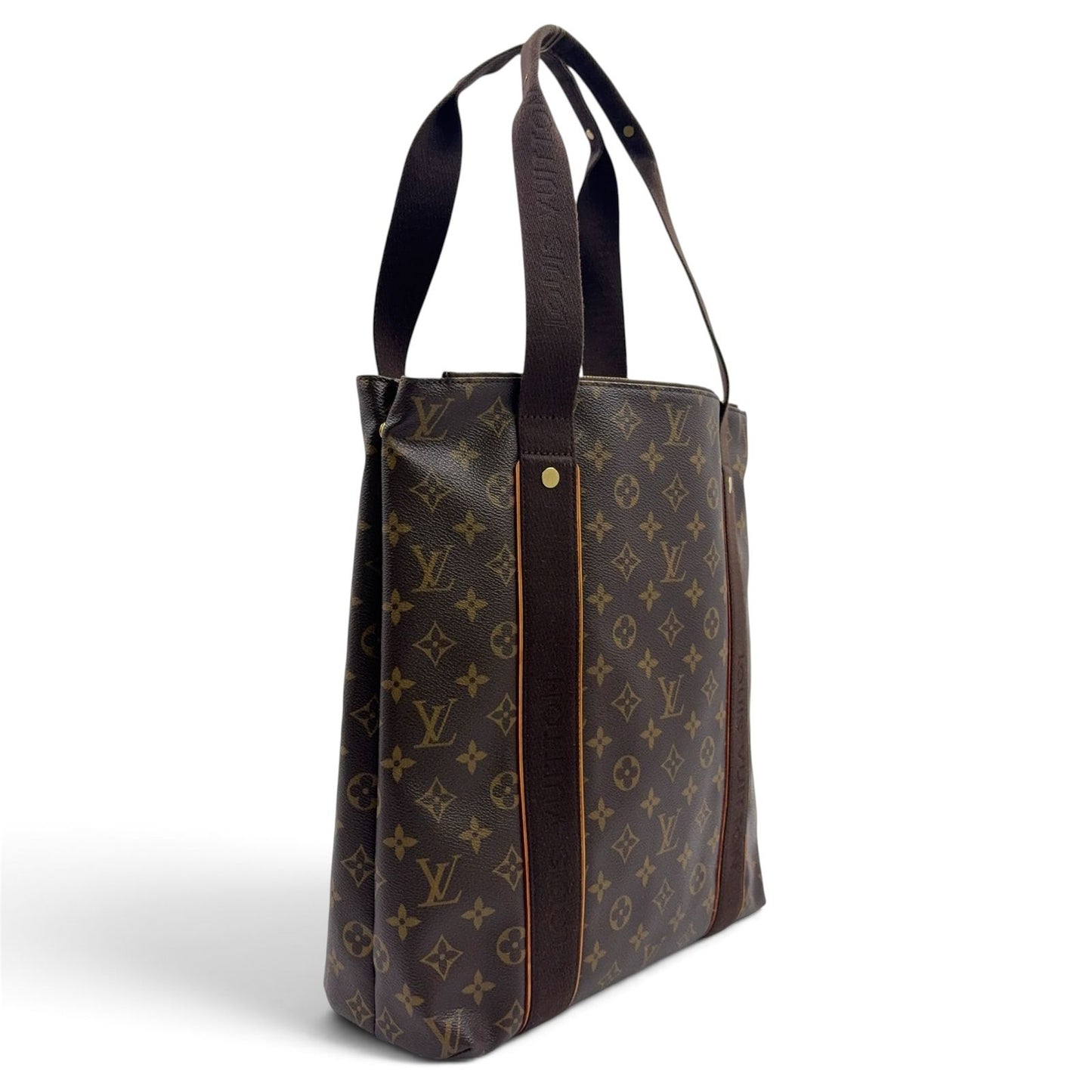 Louis Vuitton Cabas Beaubourg Monogram Leather Brown Tote Gold — view 2