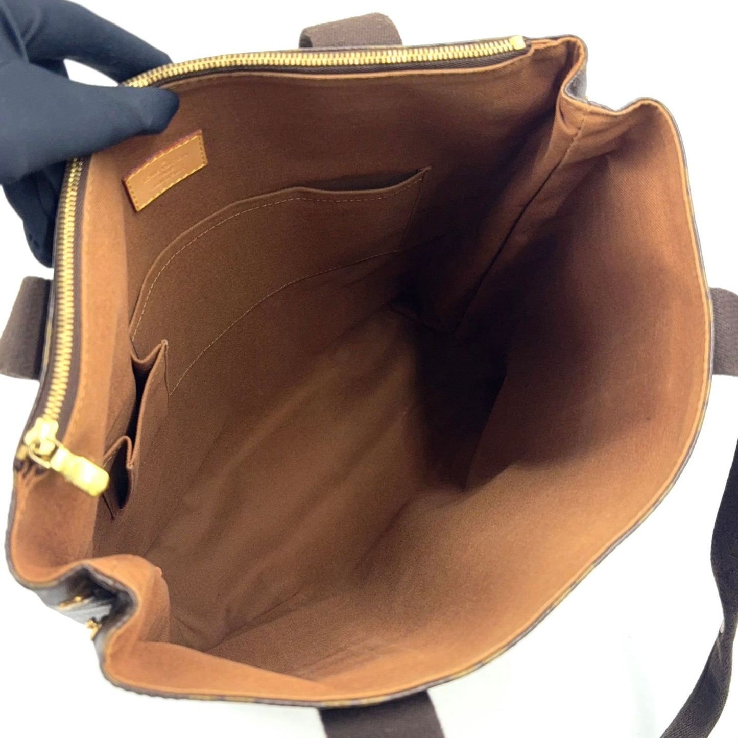 Louis Vuitton Cabas Beaubourg Monogram Leather Brown Tote Gold — view 3