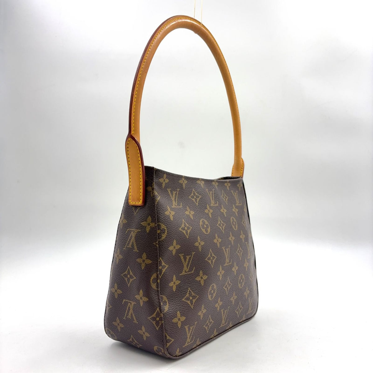 Louis Vuitton Looping MM Monogram Leather Brown Light Handbag Gold — view 2