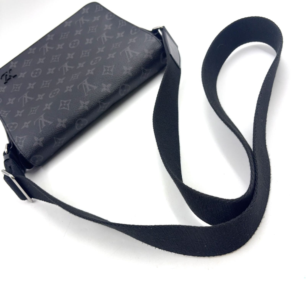 Louis Vuitton District PM NM Monogram Eclipse Leather Black Shoulder Bag Silver — view 7