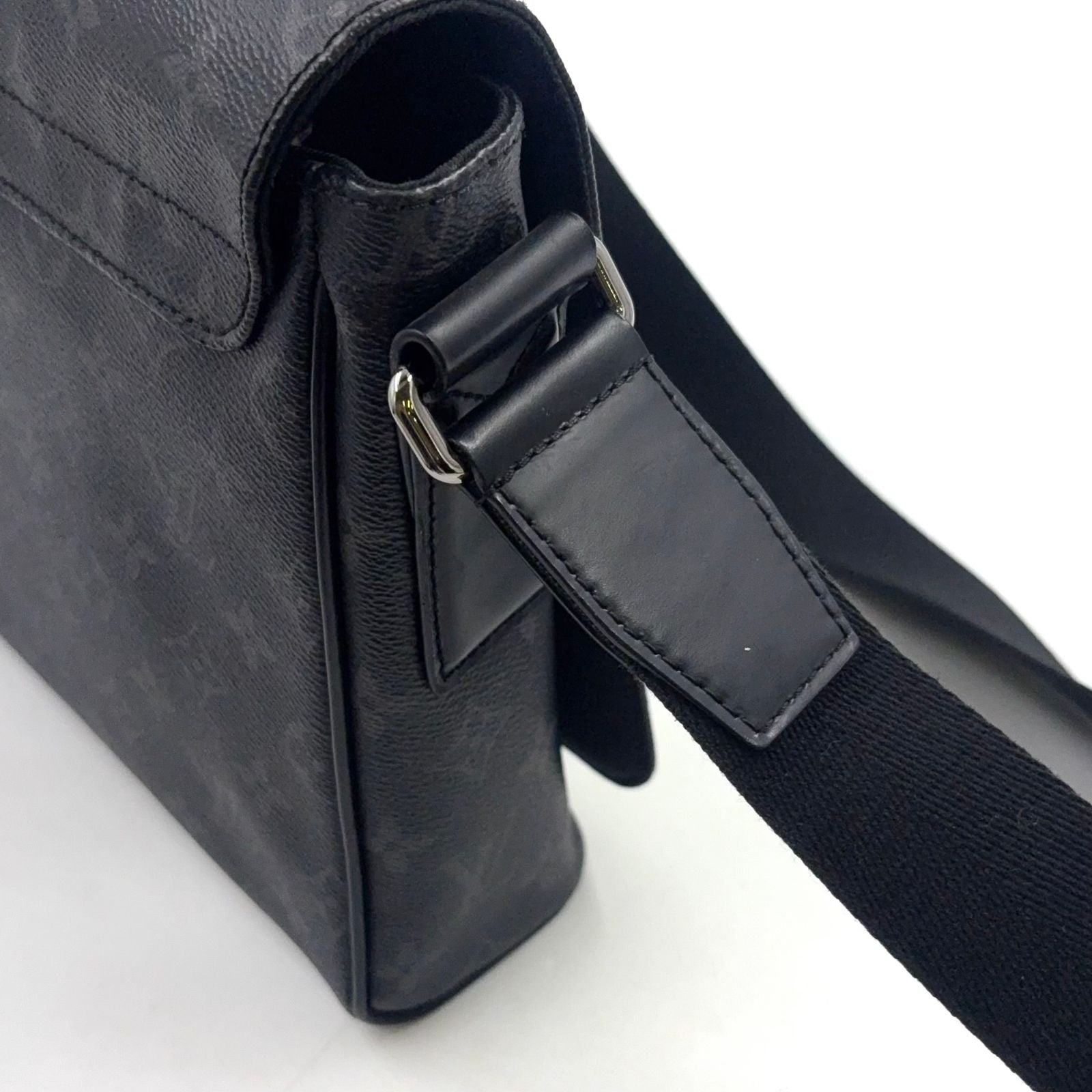 Louis Vuitton District PM NM Monogram Eclipse Leather Black Shoulder Bag Silver — view 6