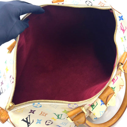 Louis Vuitton Monogram Multicolor Keepall 45 Blanc Zipper Pull Missing Leather — view 3
