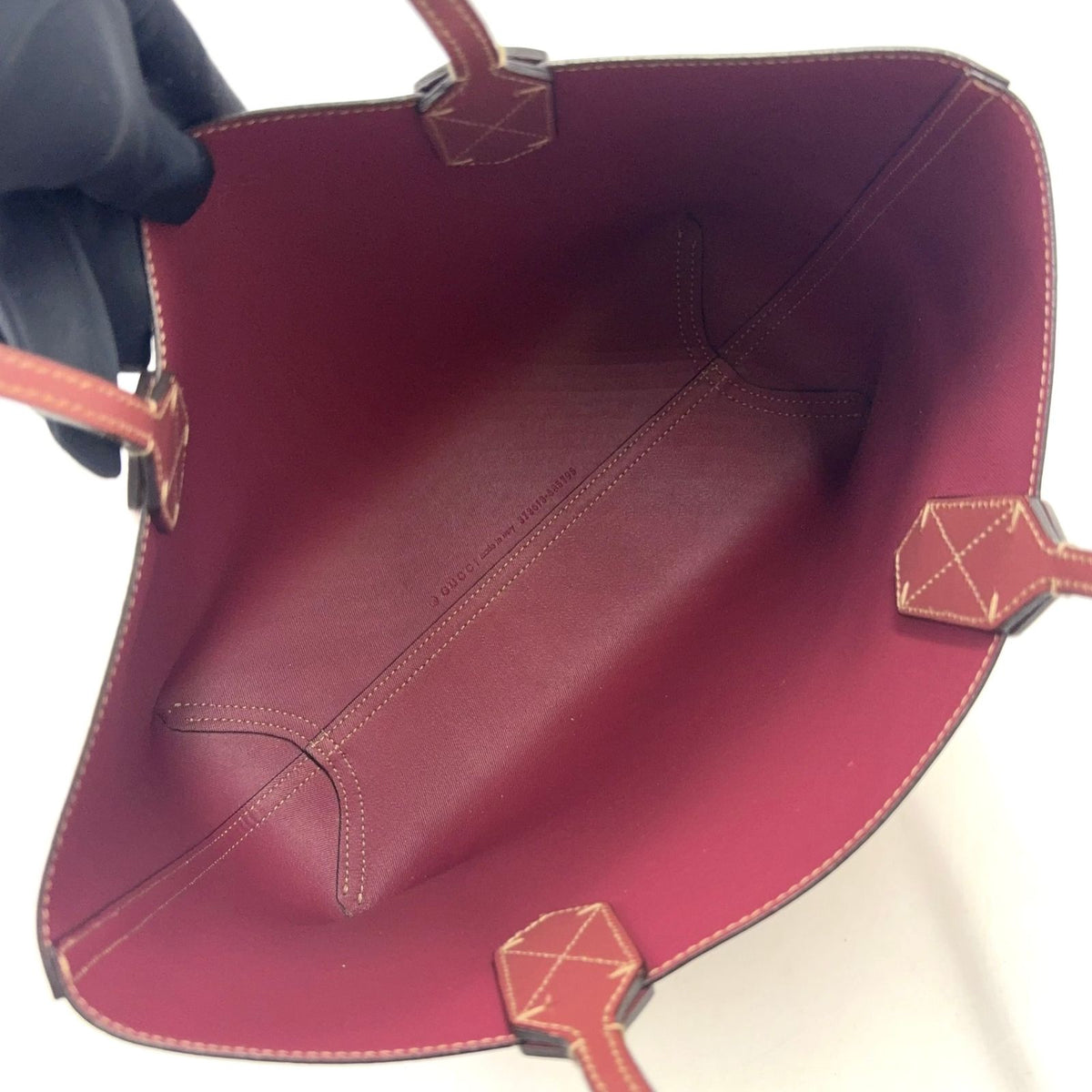 Gucci GG Supreme Leather Beige Bordeaux Tote — view 3