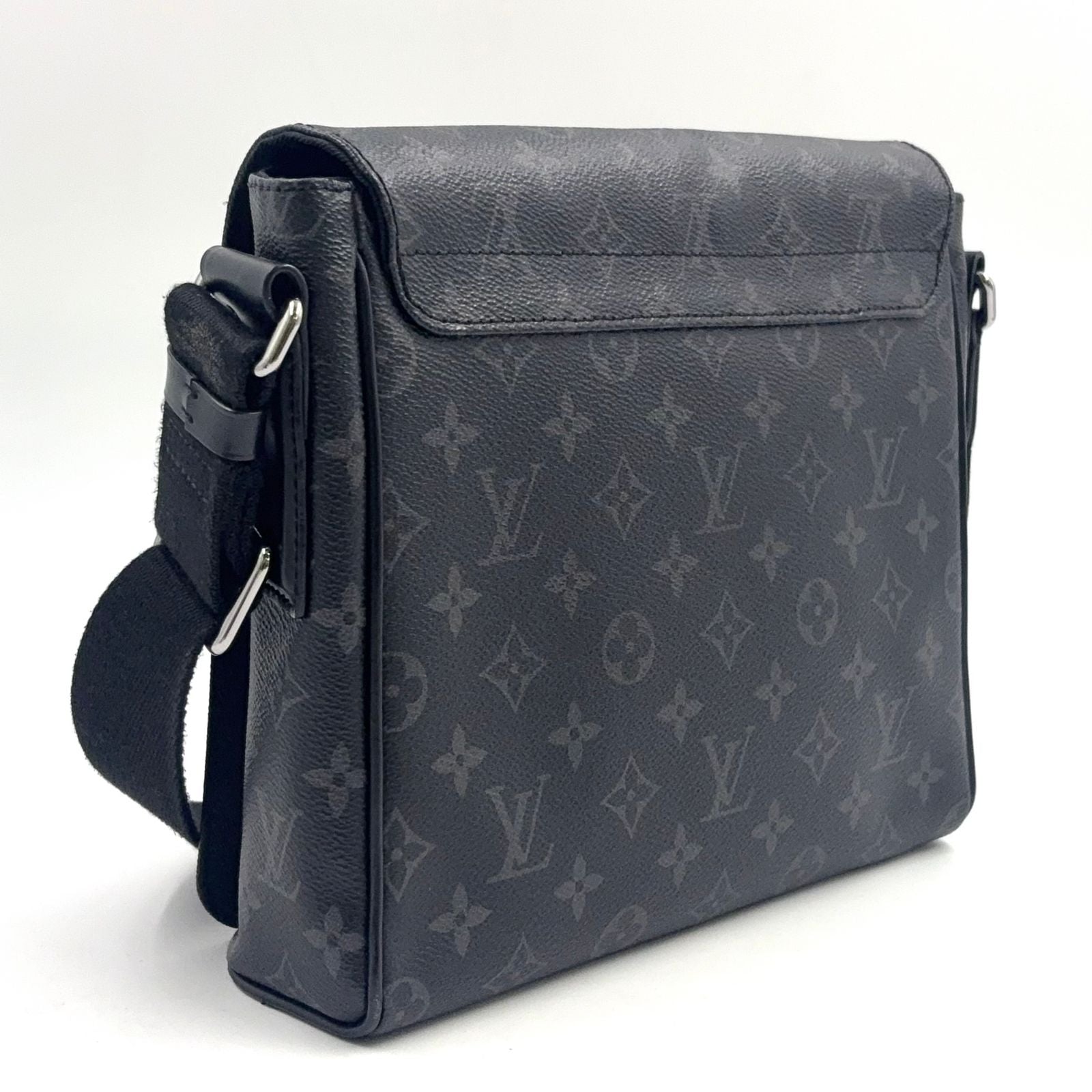 Louis Vuitton District PM NM Monogram Eclipse Leather Black Shoulder Bag Silver — view 2