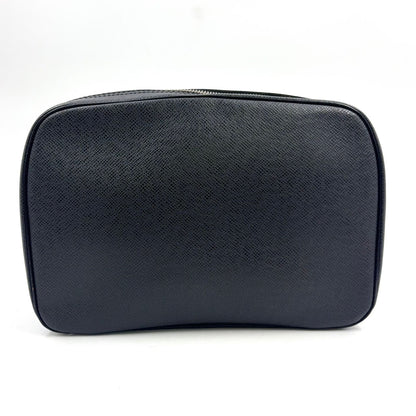 Louis Vuitton Trousse Toilette GM Taiga Ardoise Leather Black Pouch Silver