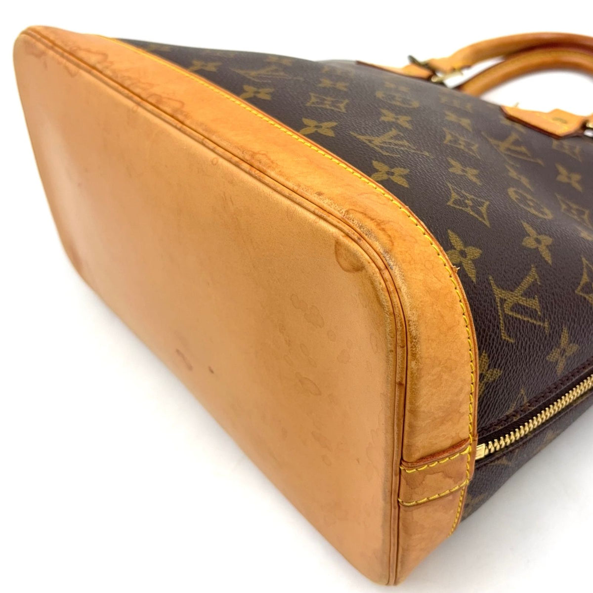 Louis Vuitton Alma PM Monogram Leather Brown Light Handbag Gold — view 7