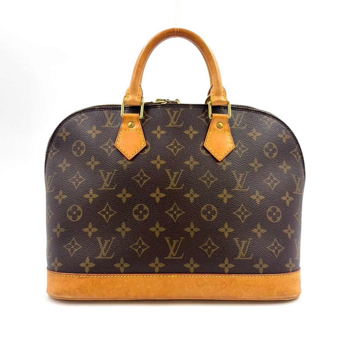 Louis Vuitton Alma PM Monogram Leather Brown Light Handbag Gold