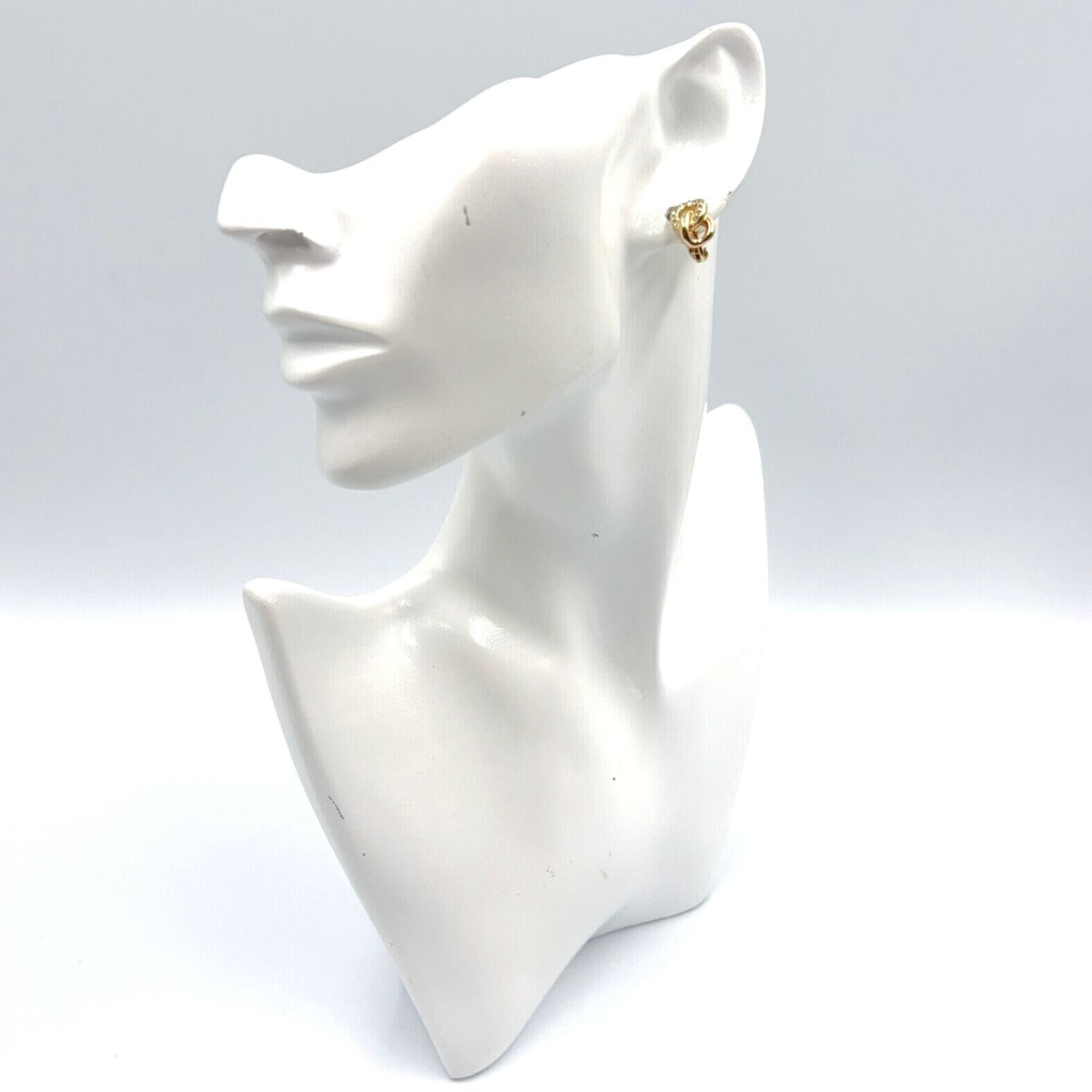 Dior Chain Link Rhinestone Clear Gold Earrings — view 7