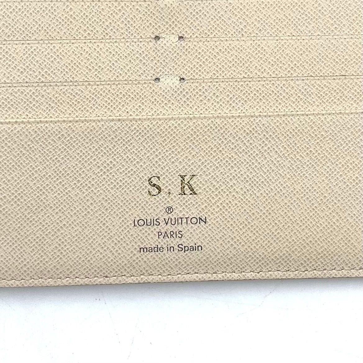 Louis Vuitton Portefeuille Insolite Damier Azur Leather White Bifold Wallet Gold — view 4