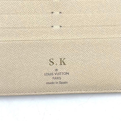 Louis Vuitton Portefeuille Insolite Damier Azur Leather White Bifold Wallet Gold — view 4
