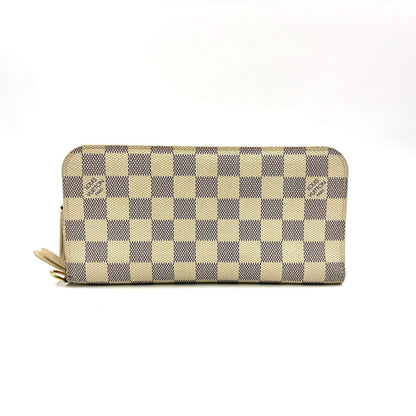 Louis Vuitton Portefeuille Insolite Damier Azur Leather White Bifold Wallet Gold