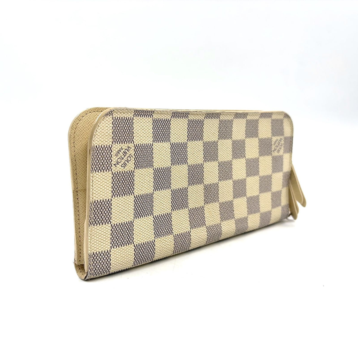 Louis Vuitton Portefeuille Insolite Damier Azur Leather White Bifold Wallet Gold — view 2