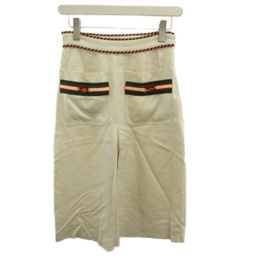 Gucci Sherry Line Trapezoidskirt Horsebit Silk Skirt