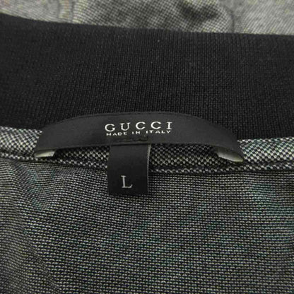 Gucci Polo Shirt Long Sleeve Black Embroidery Pocket Ribbed Collar NP — view 5
