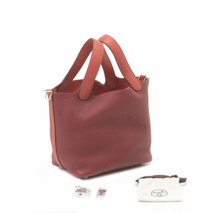 Hermes Picotin Lock 18 Padlock & Key Included Red Handbag