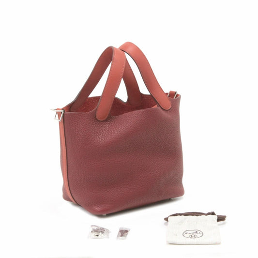 Hermes Picotin Lock 18 Padlock & Key Included Red Handbag