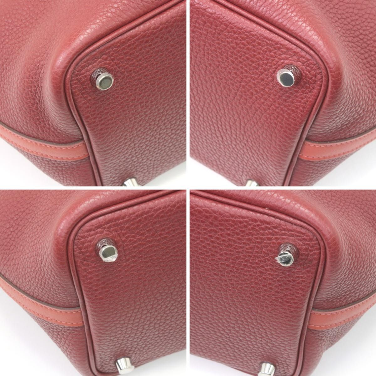 Hermes Picotin Lock 18 Padlock & Key Included Red Handbag — view 3
