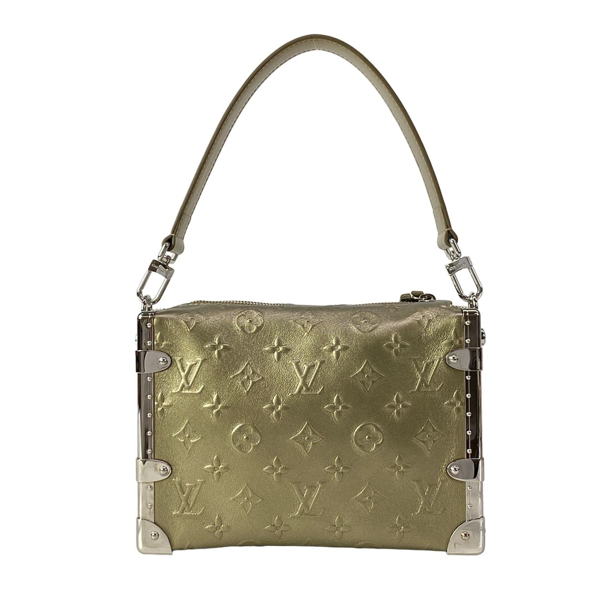 Louis Vuitton Handbag Cruise Collection Side Trunk Light Gold Leather Cowhide — view 3