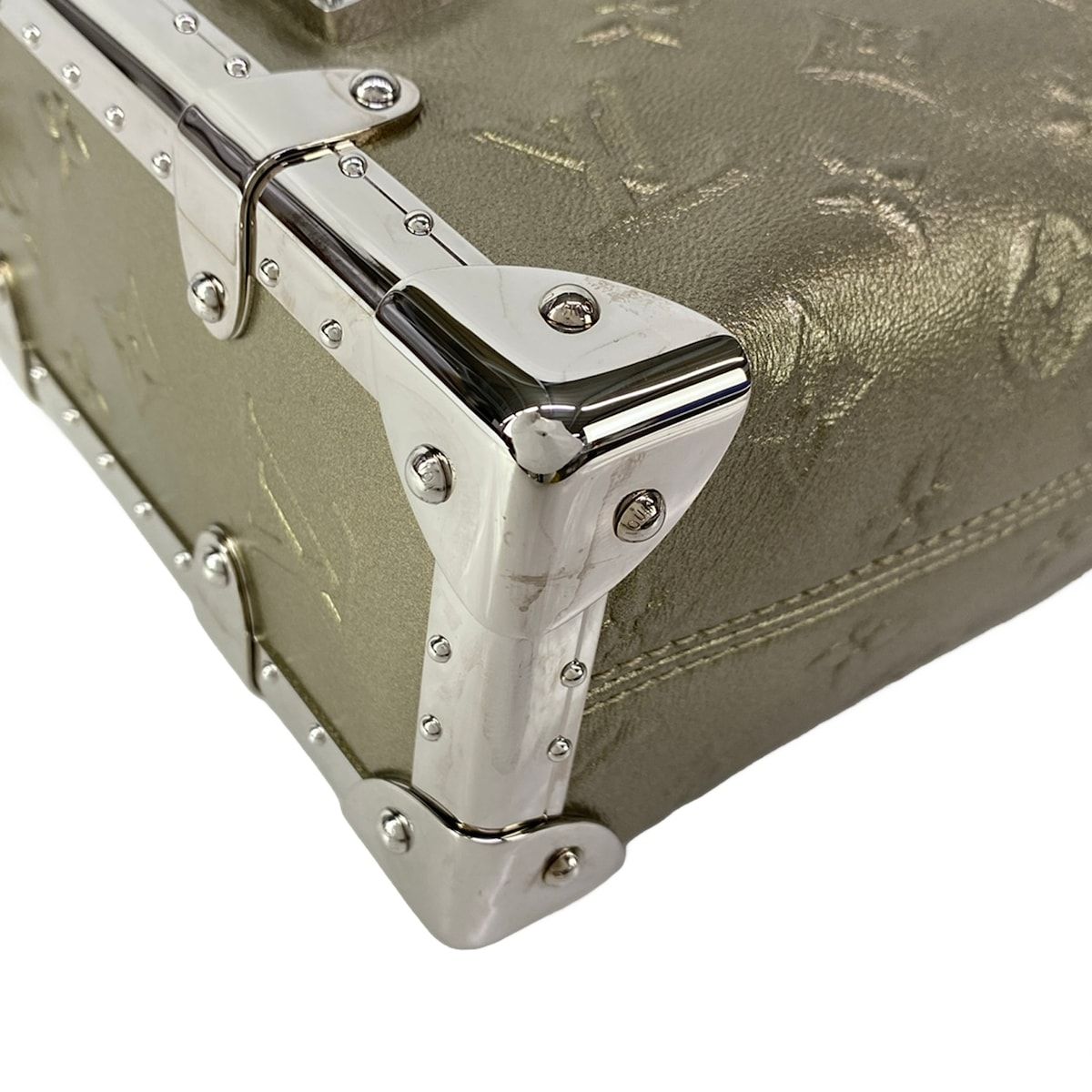 Louis Vuitton Handbag Cruise Collection Side Trunk Light Gold Leather Cowhide — view 6