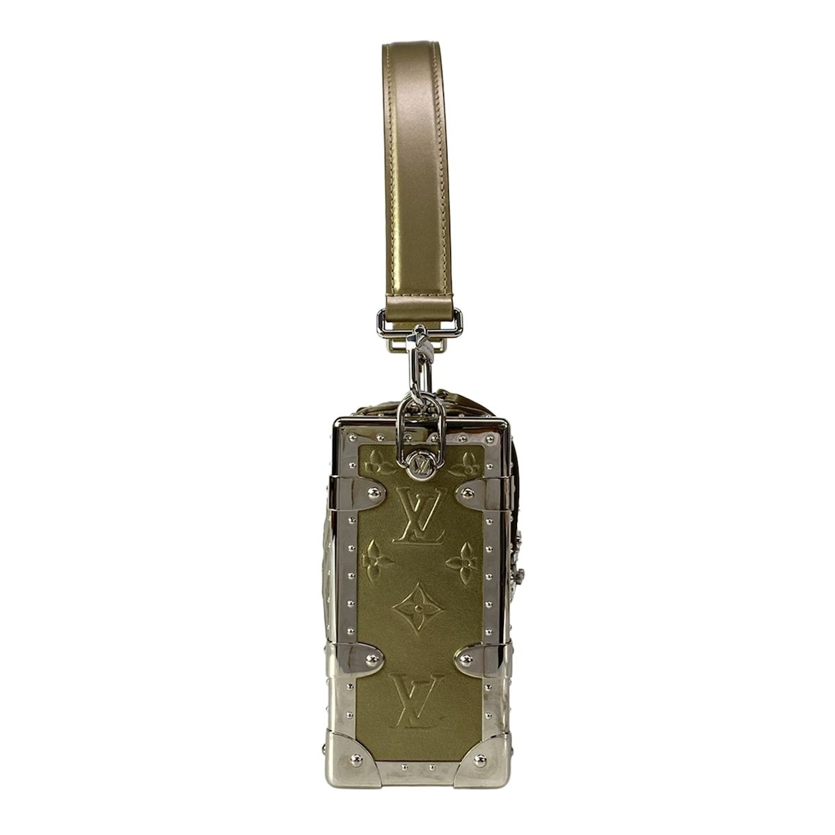 Louis Vuitton Handbag Cruise Collection Side Trunk Light Gold Leather Cowhide — view 2