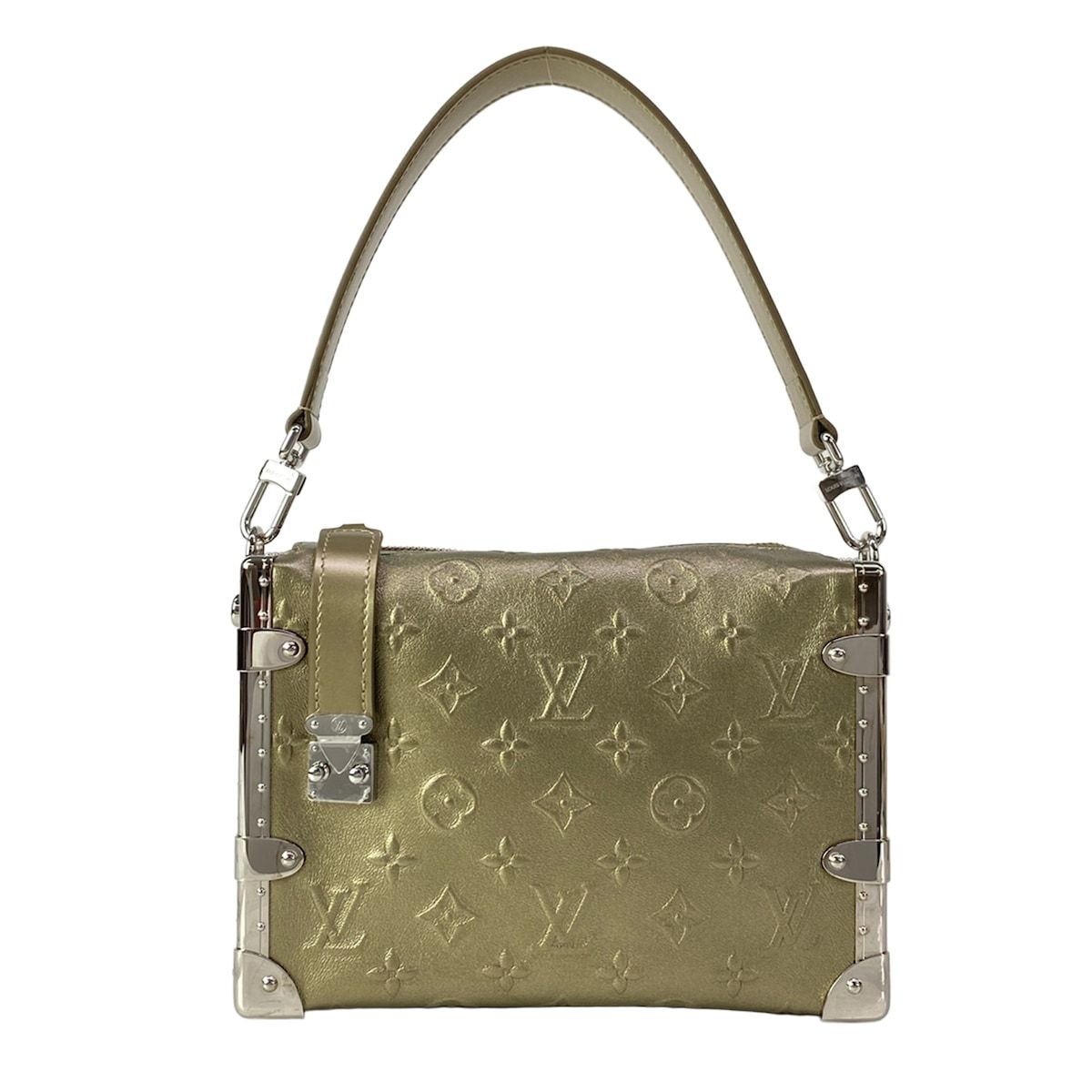 Louis Vuitton Handbag Cruise Collection Side Trunk Light Gold Leather Cowhide