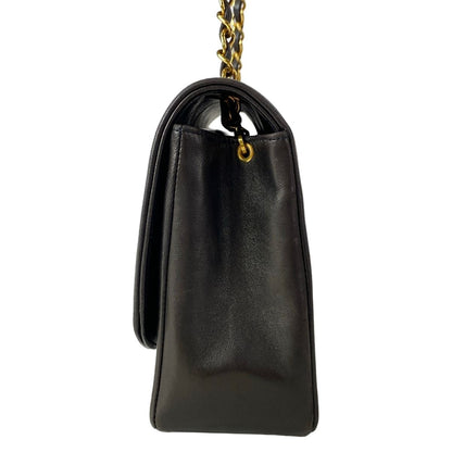 Chanel Shoulder Bag Diana Flap Quilted Black Chain Gold Lambskin — view 4