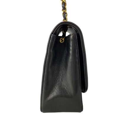 Chanel Shoulder Bag Diana Flap Quilted Black Chain Gold Lambskin — view 2