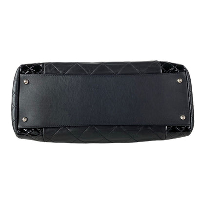 Chanel Tote Quilted Black Chain Silver Coco Charm Leather Lambskin — view 5