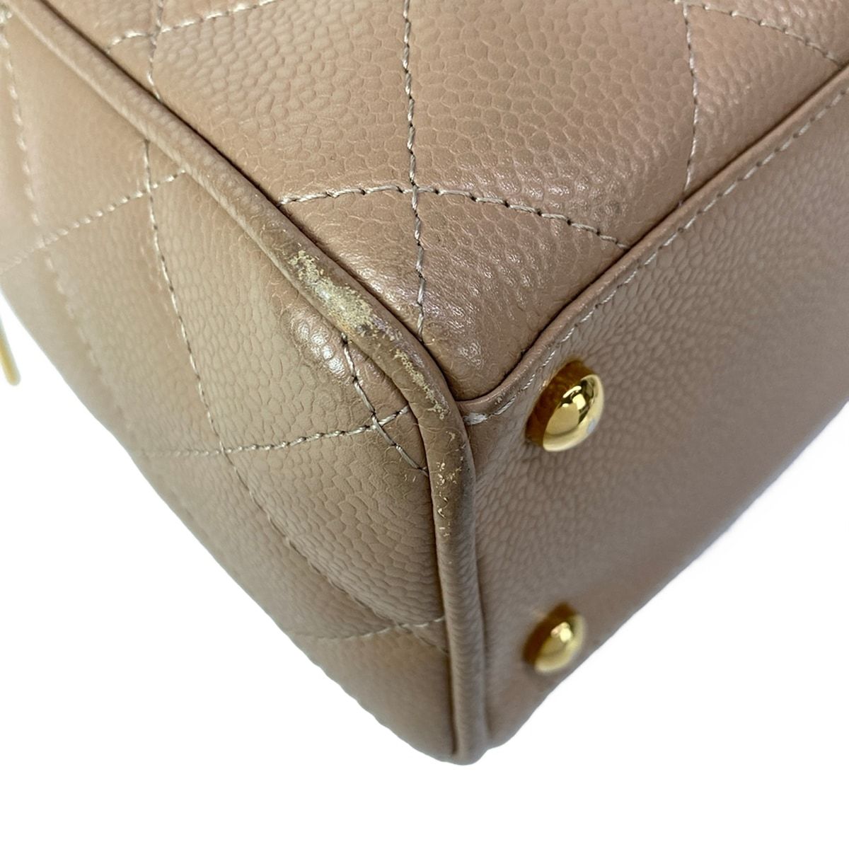 Chanel Handbag Quilted Pink Beige Gold Mini — view 6