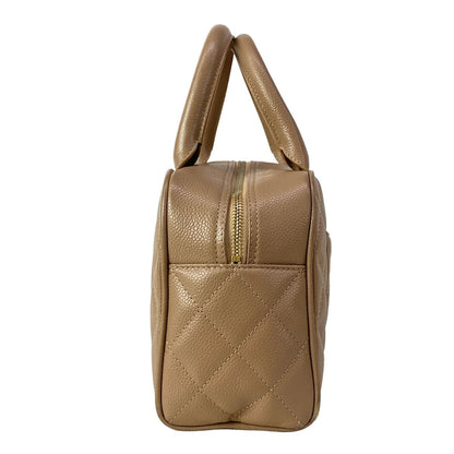 Chanel Handbag Quilted Pink Beige Gold Mini — view 4