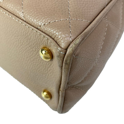 Chanel Handbag Quilted Pink Beige Gold Mini — view 7