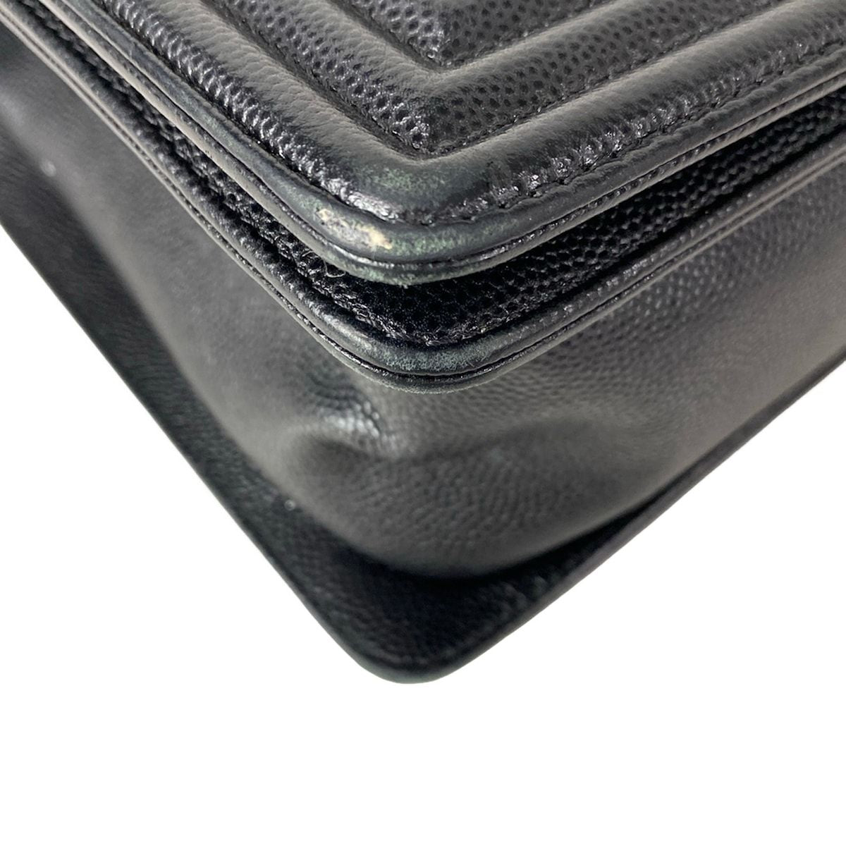 Chanel Shoulder Bag Boy Quilted Black Chain Vintage Silver — view 6