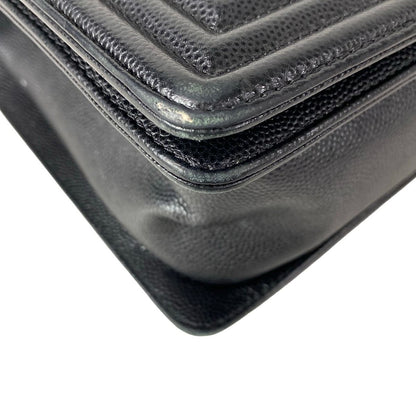 Chanel Shoulder Bag Boy Quilted Black Chain Vintage Silver — view 6